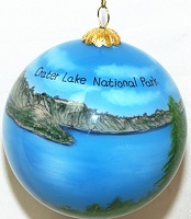   Crater Lake - Ornament Hand Painted Glass